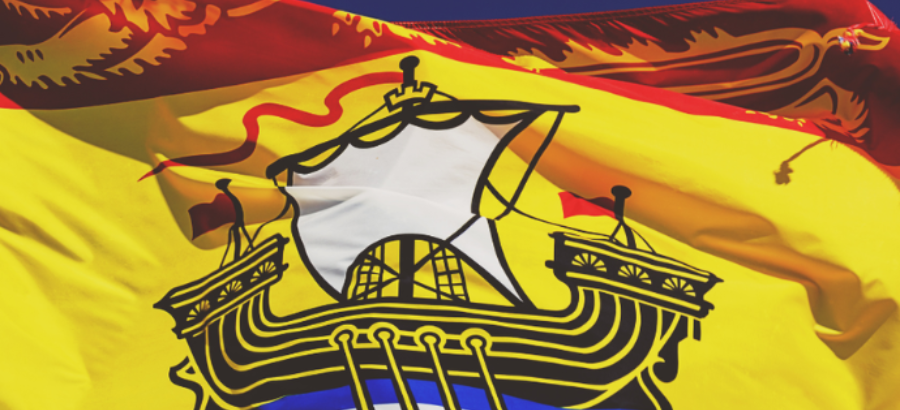 New Brunswick Flag Fluttering